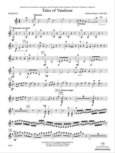 Tales of Vandosar: 2nd Violin