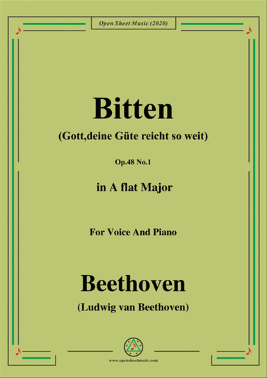 Beethoven-Bitten(Gott,deine Güte reicht so weit),in A flat Major,for Voice and Piano