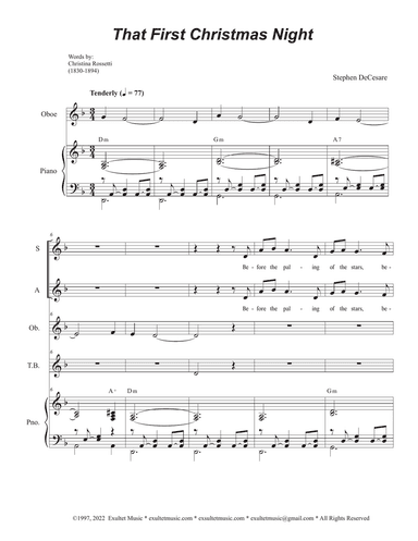 That First Christmas Night (Vocal Quartet - (SATB)