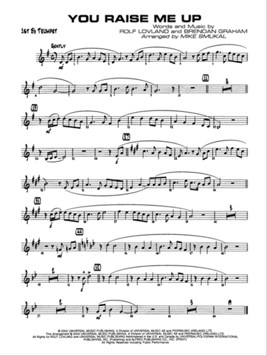 You Raise Me Up: 1st B-flat Trumpet