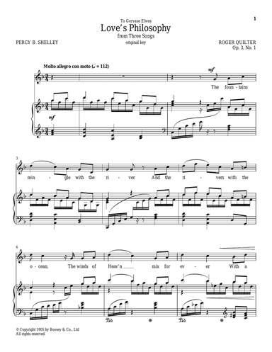 Love's Philosophy, Op. 3, No. 1