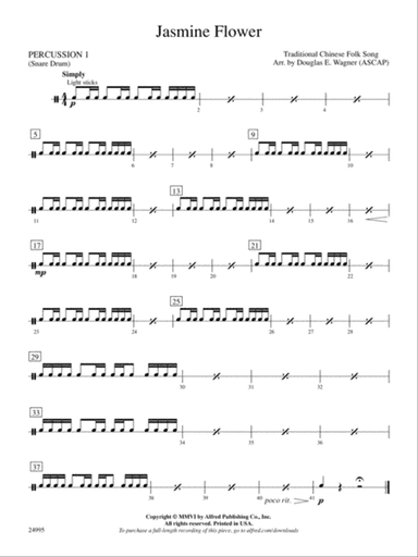 Jasmine Flower: 1st Percussion