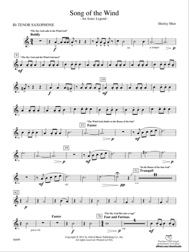 Song of the Wind: B-flat Tenor Saxophone