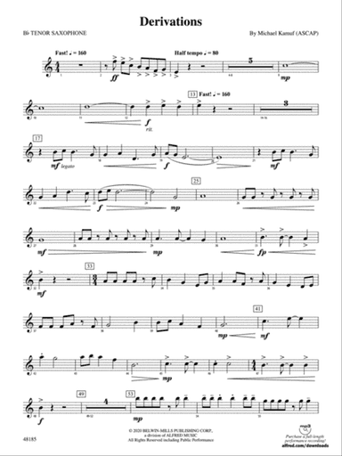 Derivations: B-flat Tenor Saxophone