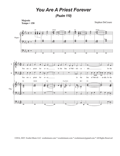 You Are A Priest Forever (Psalm 110) (Duet for Tenor and Bass solo)
