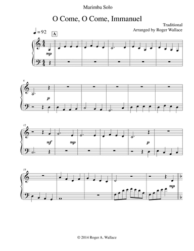 O Come, O Come, Immanuel (Emmanuel) - Marimba Solo