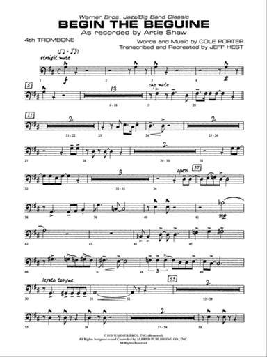 Begin the Beguine: 4th Trombone