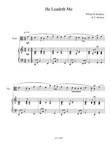 He Leadeth Me (Viola Solo with Piano Accompaniment)