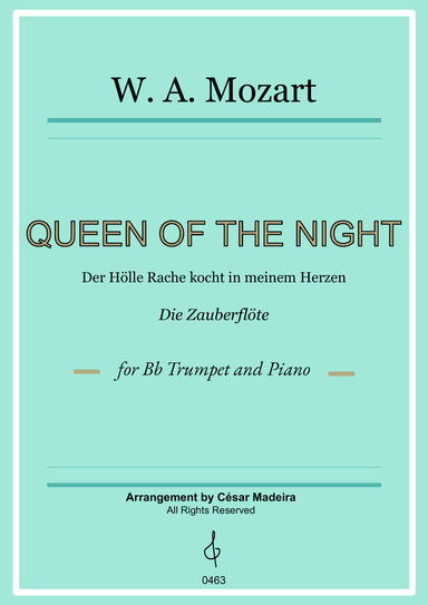 Queen of the Night Aria - Bb Trumpet and Piano (Full Score and Parts)