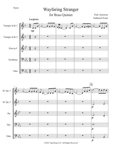 Wayfaring Stranger (for Brass Quintet)