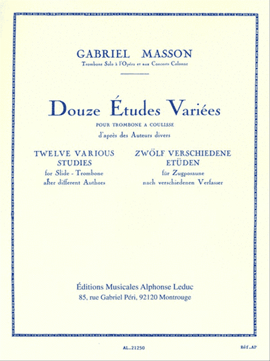 12 Etudes Variees (trombone Solo)