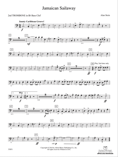 Jamaican Sailaway: (wp) 2nd B-flat Trombone B.C.