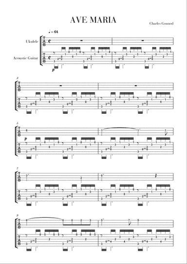 Ave Maria for Guitar and Ukulele