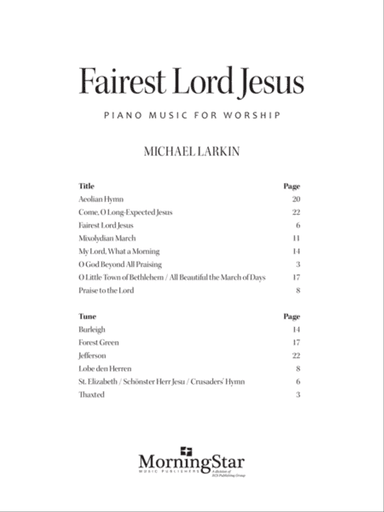 Fairest Lord Jesus: Piano Music for Worship
