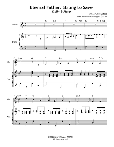 Eternal Father, Strong to Save (Violin & Piano)