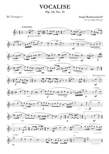 Vocalise for Brass Quintet