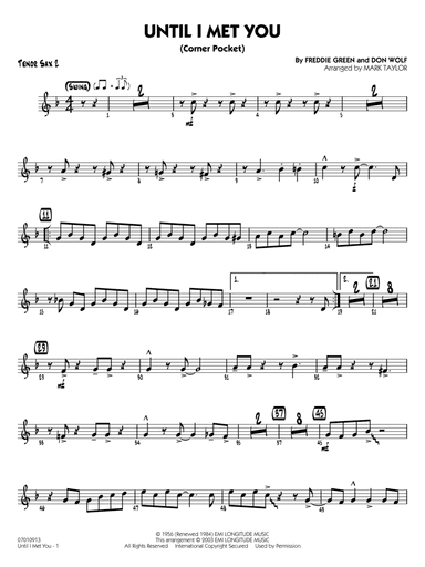 Until I Met You (Corner Pocket) (arr. Mark Taylor) - Tenor Sax 2