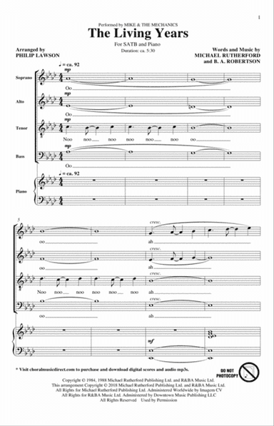 The Living Years (arr. Philip Lawson)