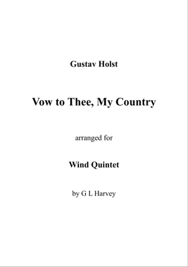 Vow to Thee, My Country (Wind Quintet)