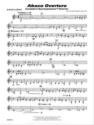 Abaco Overture: B-flat Bass Clarinet