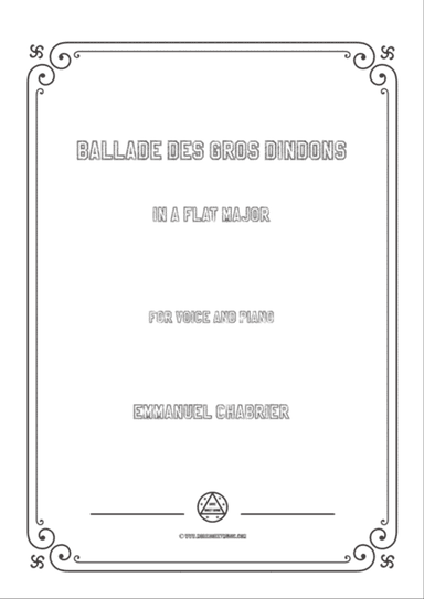 Chabrier-Ballade des gros dindons in A flat Major,for Voice and Piano