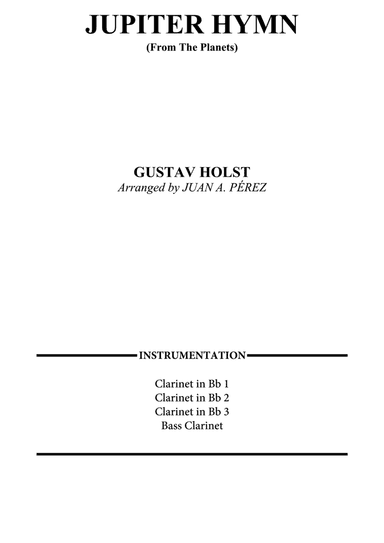 Jupiter Hymn - Clarinet Quartet