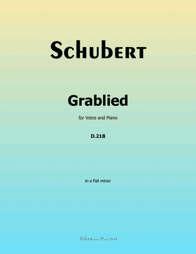 Grablied, by Schubert, D.218, in e flat minor