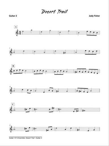 Alfred's Guitar 101, Ensemble: Desert Trail: Guitar 2