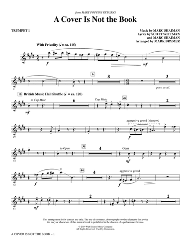 A Cover Is Not the Book (from Mary Poppins Returns) (arr. Mark Brymer) - Trumpet 1
