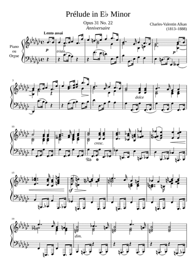 Prelude Opus 31 No. 22 in Eb Minor