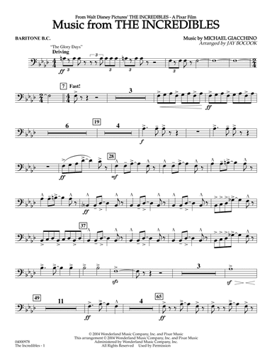 Music from The Incredibles (arr. Jay Bocook) - Baritone B.C.