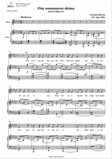 Om sommaren skona (E-flat minor)