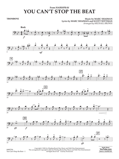 You Can't Stop the Beat (from Hairspray) (arr. Michael Brown) - Trombone