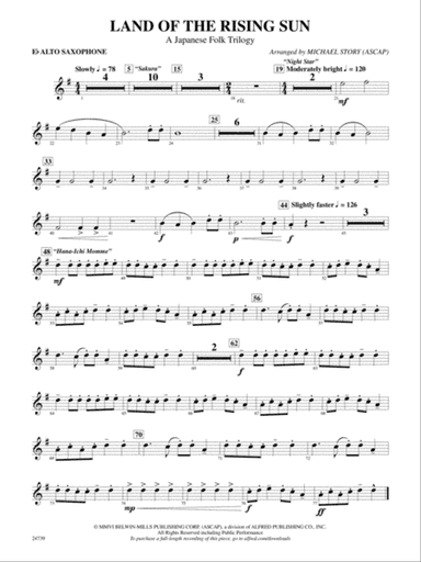 Land of the Rising Sun (A Japanese Folk Trilogy): E-flat Alto Saxophone