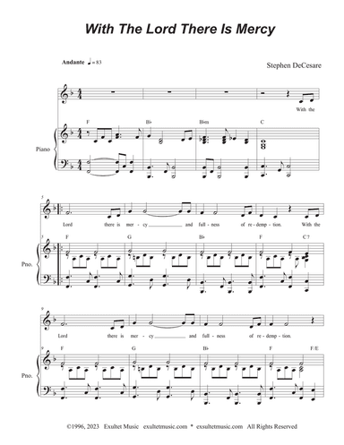 With The Lord There Is Mercy (Vocal solo)
