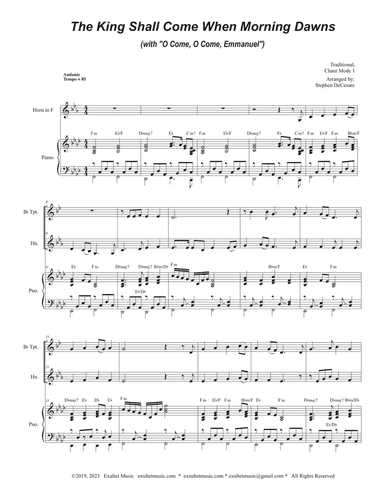 The King Shall Come (with "O Come, O Come, Emmanuel") (Duet for Bb-Trumpet and French Horn)