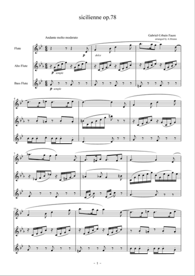 sicilienne for flute trio