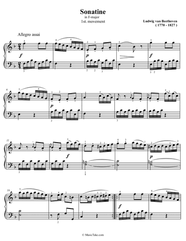 Beethoven Sonatina in F Major 1st movement