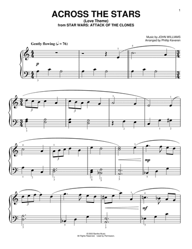 Across The Stars (from Star Wars: Attack of the Clones) (arr. Phillip Keveren)