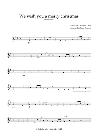 We wish you a merry Christmas (Violin solo)