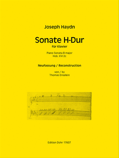 Sonate H-Dur Hob. XVI: 2c -Neufassung anhand des überlieferten Incipit in Haydns Entwurf-Katalog-
