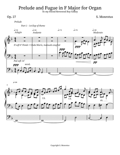 Prelude and Fugue in F Major for Organ