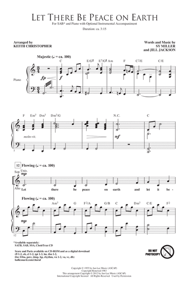 Let There Be Peace On Earth (arr. Keith Christopher)
