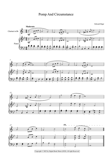 Pomp And Circumstance - Edward Elgar (Clarineet + Piano)