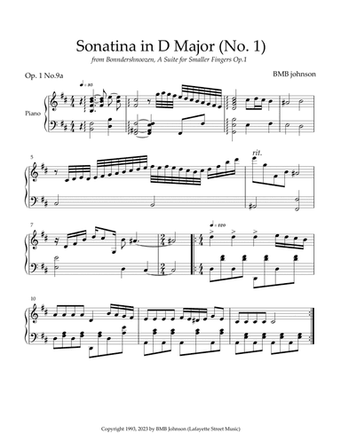 Op.1 No.9a Sonatina in DM
