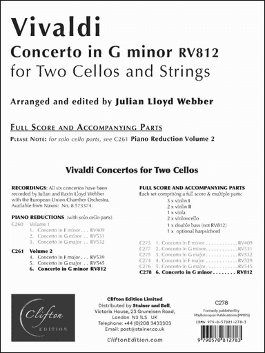 Concerto in G minor, RV812