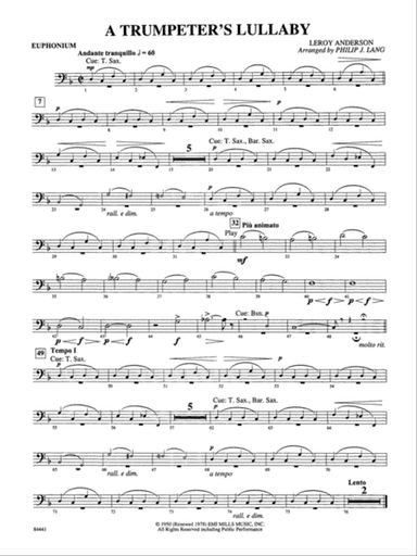 Trumpeter's Lullaby (with Trumpet Solo): Baritone B.C.