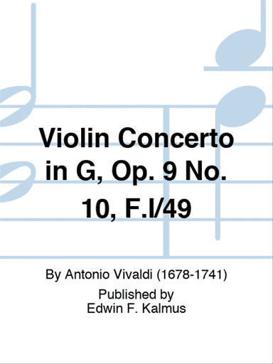 Violin Concerto in G, Op. 9 No. 10, F.I/49