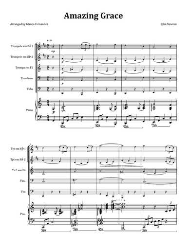 Amazing Grace - Brass Quintet & Piano