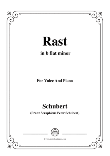 Schubert-Rast,from 'Winterreise',Op.89(D.911) No.10,in b flat minor,for Voice&Piano